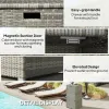 Outdoor Towel Rack for Pool w/ Drawer & Cabinet, Gray