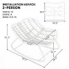 Oversized Outdoor Indoor Papasan Rocking Chair Dark Gray Egg Chair with Cushion for Garden Patio