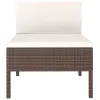 Garden Chair Set of 3 Brown with cream white cushions