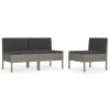 Garden Chair Set of 3 Grey