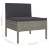 Garden Chair Set of 3 Grey