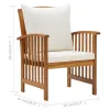 Garden Chair Set of 2 Cream White (Cushions) Solid Acacia wood