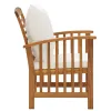 Garden Chair Set of 2 Cream White (Cushions) Solid Acacia wood