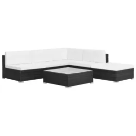 Patio Sofa Set Set of 6 Black, Cream White