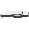Patio Sofa Set Set of 6 Black, Cream White