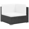 Patio Sofa Set Set of 6 Black, Cream White