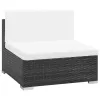 Patio Sofa Set Set of 6 Black, Cream White