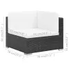 Patio Sofa Set Set of 6 Black, Cream White