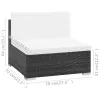 Patio Sofa Set Set of 6 Black, Cream White