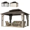 Pavilions, canopies, sunshades, brown