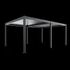 Pergola, Electric Louvered Sun Shade with Remote & LED Light, 2-in-1 Decor & Lighting, Outdoor Indoor Shutter Canopy