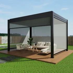 Manual Louvered Pergola, Grey
