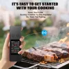 PSJX369 BBQ Meat Thermometer-SUS304 Stainless Steel with Bluetooth 5.2 Connectivity (700ft range), 24-hour battery life