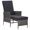 Armchair Grey PE rattan Medium Adjustable Armrests Armchair