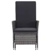 Armchair Grey PE rattan Medium Adjustable Armrests Armchair