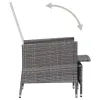 Armchair Grey PE rattan Medium Adjustable Armrests Armchair