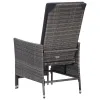 Armchair Grey PE rattan Medium Adjustable Armrests Armchair