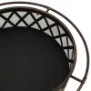 Rustic Fire Pit with Poker 29.9" XXL Steel