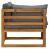 Corner Sofa Dark Grey Solid Acacia Wood Modular Corner Sofa