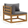 Corner Sofa Dark Grey Solid Acacia Wood Modular Corner Sofa