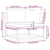 Corner Sofa Dark Grey Solid Acacia Wood Modular Corner Sofa