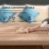 Stylish Patio Suite: 6PC Woven PE Rattan Lounge Set with Cushions, Coffee Table | Sophisticated Outdoor Comfort.