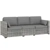 Willow Sofa, Outdoor Sofa, Terrace Sofa, Courtyard Sofa, Double Sofa, Grey
