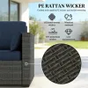 Willow Sofa, Outdoor Sofa, Terrace Sofa, Courtyard Sofa, Double Sofa, Navy Blue