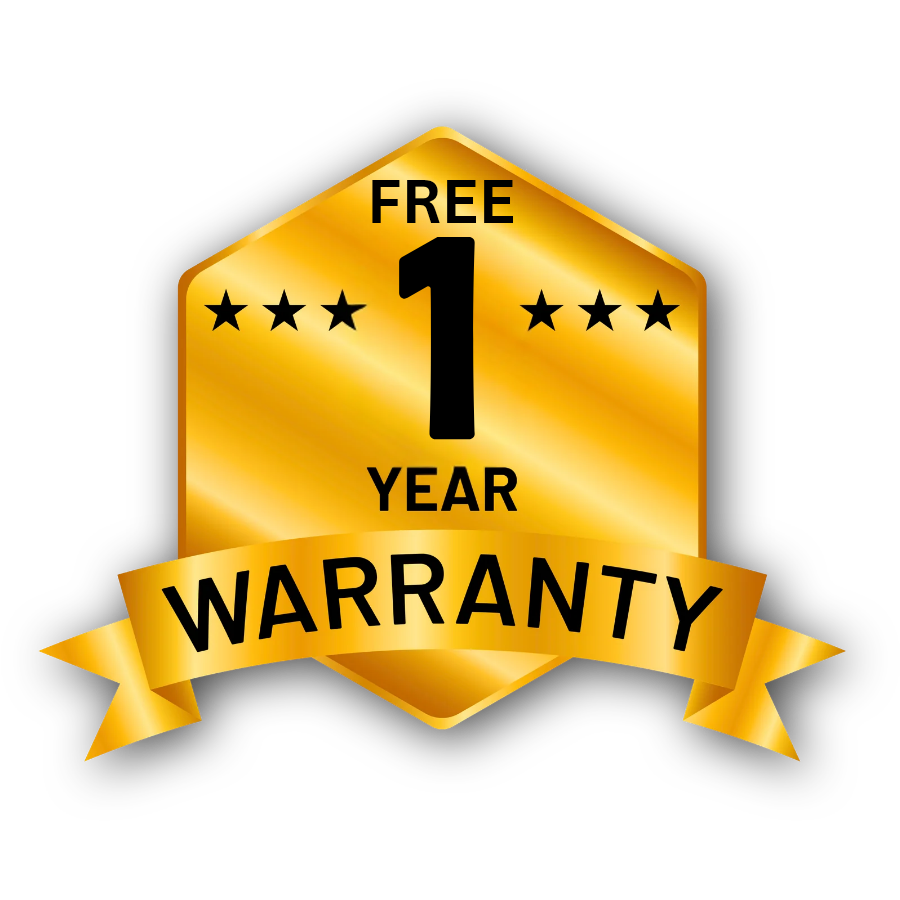 1-year warranty badge