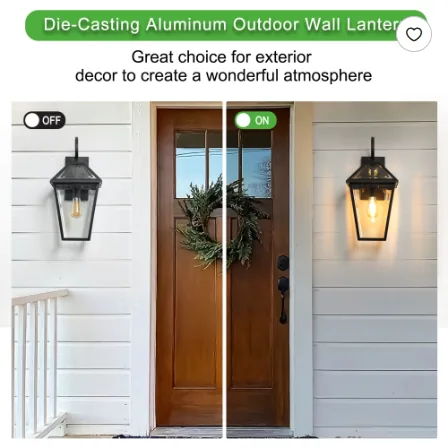 21inch H 2 Pack Outdoor Wall Lantern Light Modern Black — photo 2 of 6