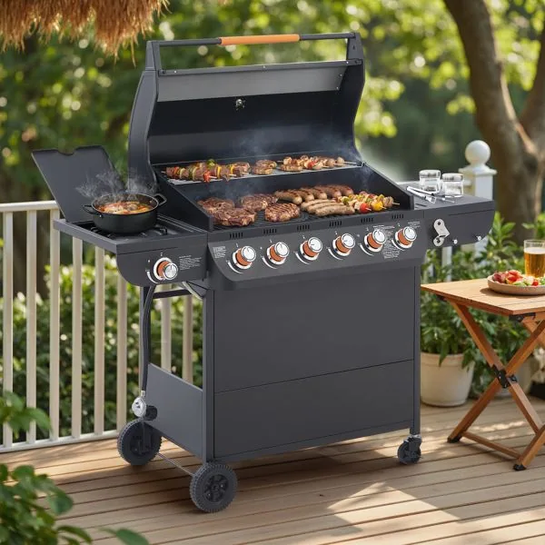 6 Burner BBQ Propane Gas Grill with Side Burner 72000 BTU — photo 2 of 24