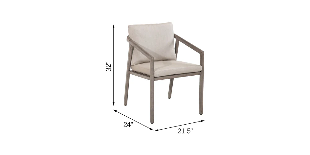 Amalfi 7-Piece Patio Dining Set for 6 person with 2 Swivel dimensions diagram