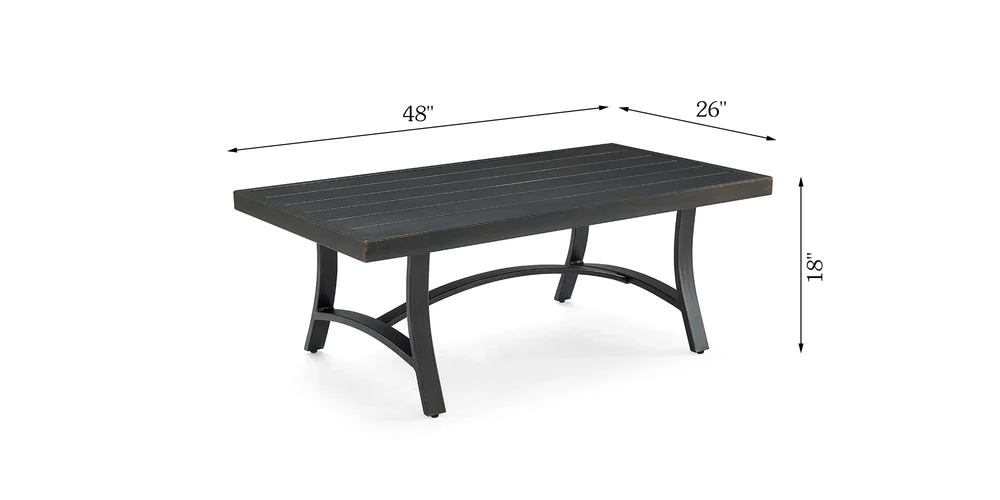 Chamber 4 Pieces Aluminum Patio Conversation Sofa Sets dimensions diagram