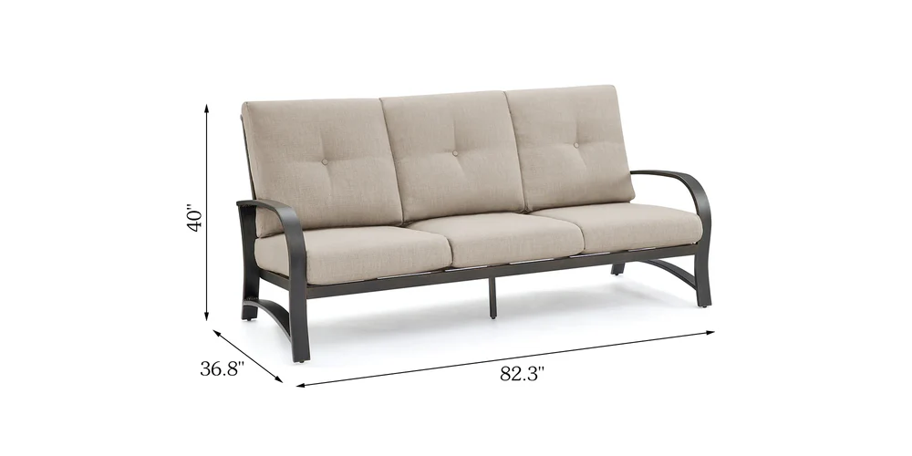Chamber 5 Seat Patio Conversation Sofa Sets With Sunbrella® dimensions diagram
