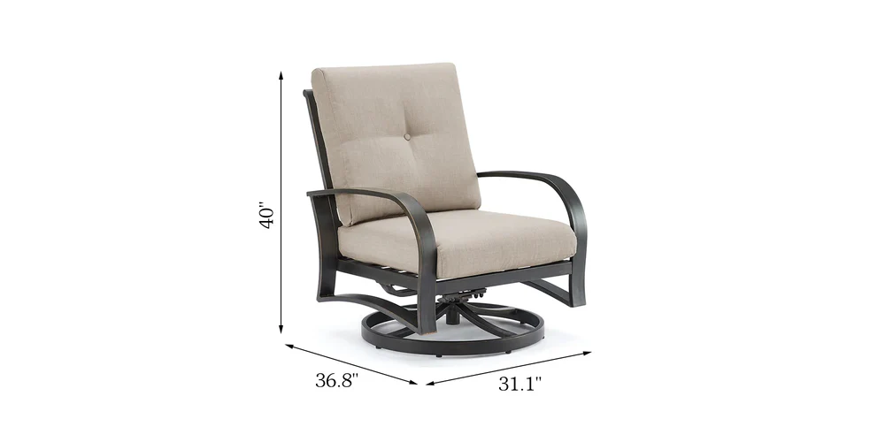 Chamber 4 Pieces Aluminum Patio Conversation Sofa Sets dimensions diagram