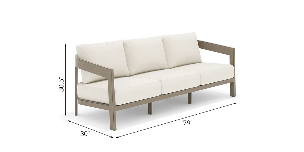 Harmonti 6 Pieces Teak Finish Aluminum Patio Swivel dimensions diagram