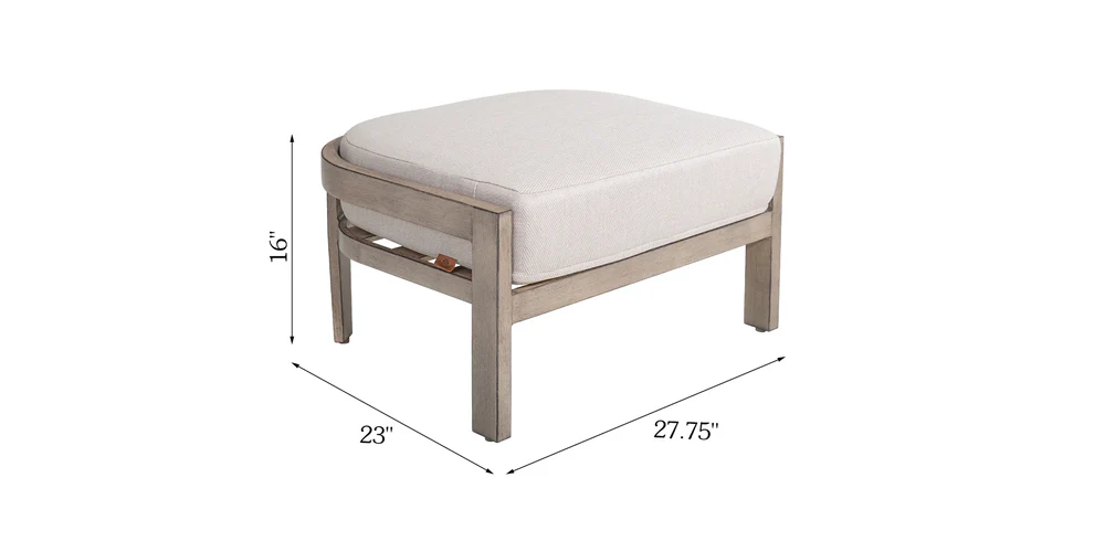 Harmonti 6 Pieces Teak Finish Aluminum Patio Swivel dimensions diagram