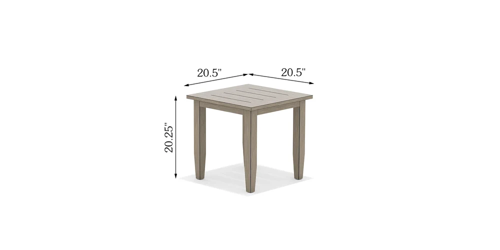 Peakhome Harmonti Patio 3-Piece Aluminum Club Conversation dimensions diagram