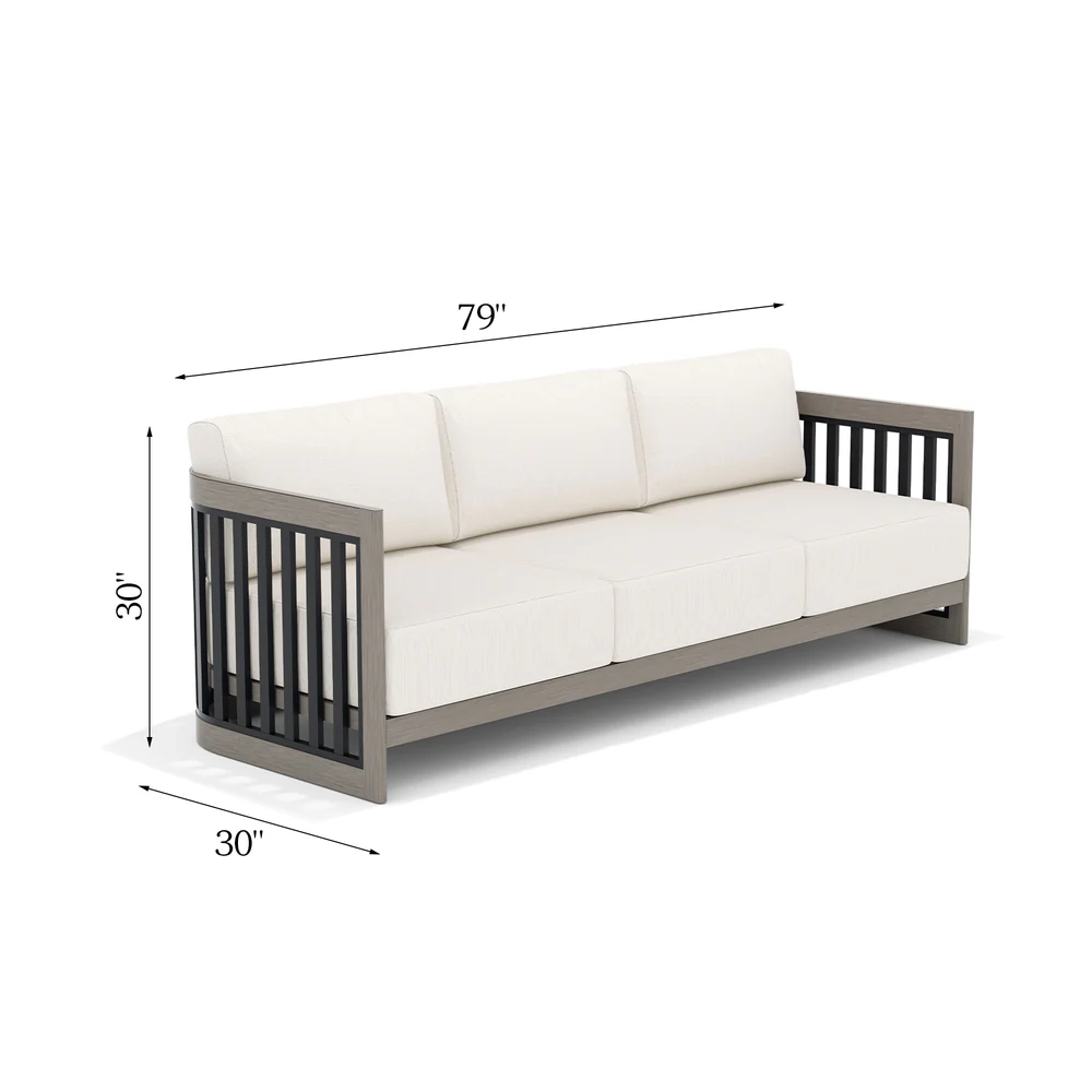 Sereno 5-Person Patio Furniture Sofa Set dimensions diagram