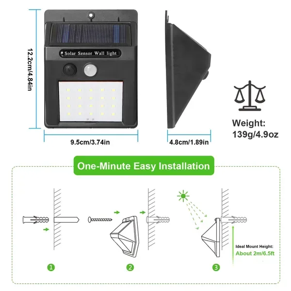 Solar Light 20 LEDs Outdoor PIR Motion Sensor Lights — photo 1 of 5