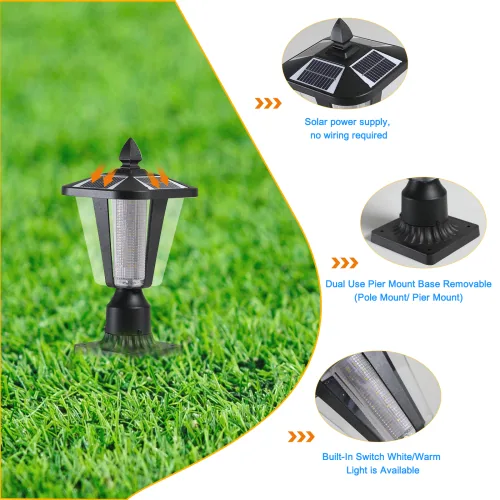 Solar Pillar Headlights With Dimmable LEDs - 2 Packs — photo 4 of 10