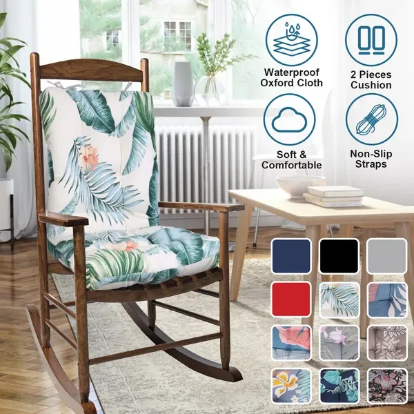 Waterproof Rocking Chair Cushion Upper And Lower Back