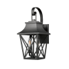 Black Outdoor Wall Light 2 Lights, Large Outdoor Modern Wall Light Fixtures, Industrial Porch Light Wall Mounted With Glass, Waterproof Farmhouse