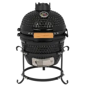 13in Round Ceramic Charcoal Grill Orange (Color: Black)
