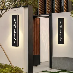 2 Pack 24/32/40/48/60in LED Outdoor Wall Lights Black Outside Garage Lights Porch Light (size: 24inch)
