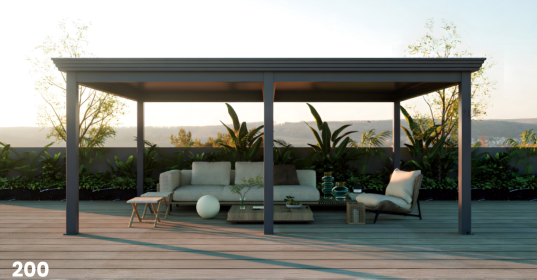 200 Model Aluminum Motorized/Manual Louvered Pergola (Size Option: 10' x 10')