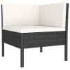 Garden Furniture Set Black, Cream White