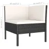 Garden Furniture Set Black, Cream White