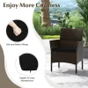 4 Piece Patio Rattan Conversation Set with Cozy Seat Cushions