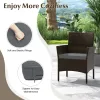 4 Piece Patio Rattan Conversation Set with Cozy Seat Cushions
